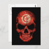 Maßgeschneiderter tunesischer Flag-Schädel Postkarte (Vorne/Hinten)