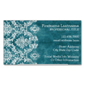 Maßgeschneiderter türkisfarbener Damaskus-Muster Magnetische Visitenkarte (Vorderseite)