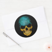Maßgeschneiderter ukrainischer Flag-Schädel Runder Aufkleber (Umschlag)