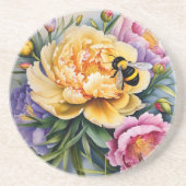 Maßgeschneiderter Untersetzer von Blume und Bienen (Vorne)