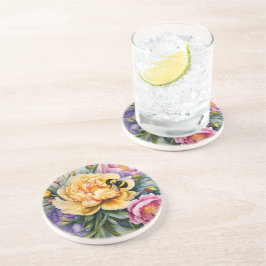 Maßgeschneiderter Untersetzer von Blume und Bienen