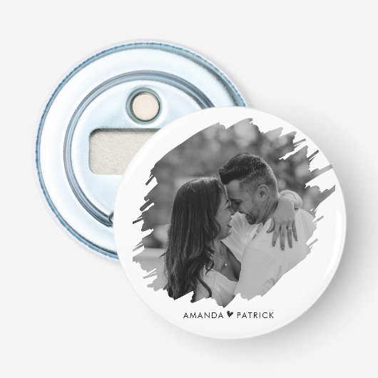 Maßgeschneiderter Valentinstag Modernes Foto Flaschenöffner (Vorderseite)