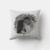 Maßgeschneiderter Valentinstag Modernes Foto Kissen (Rückseite)