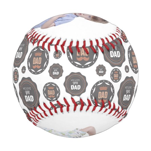 Maßgeschneiderter Vatertag-Baseball Baseball (Rückseite)