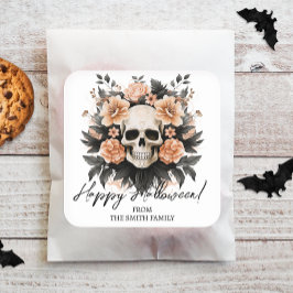 Maßgeschneiderter Vintager Blumenschmuck Quadratischer Aufkleber