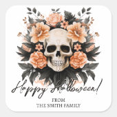 Maßgeschneiderter Vintager Blumenschmuck Quadratischer Aufkleber (Vorderseite)