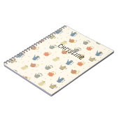 Maßgeschneiderter Vintager Küchengeschirr-Musterpl Notizblock (Linke Seite)