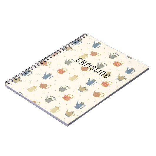 Maßgeschneiderter Vintager Küchengeschirr-Musterpl Notizblock (Linke Seite)