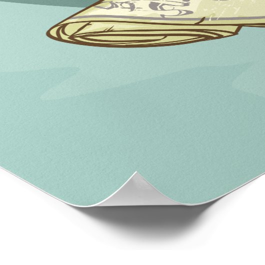 Maßgeschneiderter Vintager Schädel Poster (Ecke)