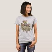 Maßgeschneiderter Vintager Schädel T-Shirt (Vorne ganz)