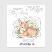 Maßgeschneiderter Vinyl Sticker für Babydusche. (Blatt)