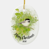 Maßgeschneiderter Wasserfarbenchickadee Bird Popla Keramik Ornament (Vorne)