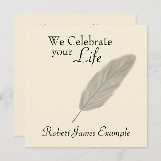 Maßgeschneiderter Weck / Gedenkstätte / Beerdigung Einladung (Vorne/Hinten)