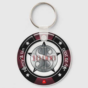 Maßgeschneiderter Wedding Keepake Vegas Chip Schlüsselanhänger