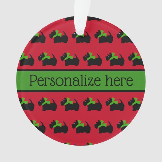 Maßgeschneiderter Weihnachts-Schottendog Ornament (Vorderseite)