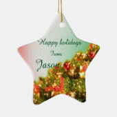 Maßgeschneiderter Weihnachtsbaum mit Text Keramik Ornament (Rechts)