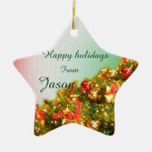 Maßgeschneiderter Weihnachtsbaum mit Text Keramik Ornament (Vorne)