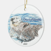 Maßgeschneiderter Weihnachtsgeschenk außergewöhnli Keramik Ornament (Links)