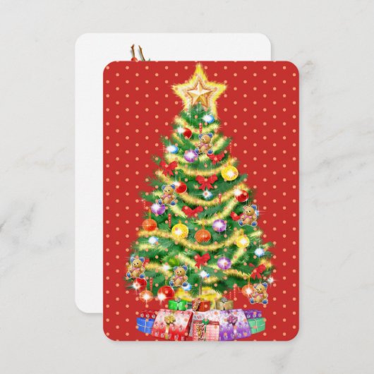 Maßgeschneiderter Weihnachtskartenbaum und Dekorat Dankeskarte (Vorne/Hinten)