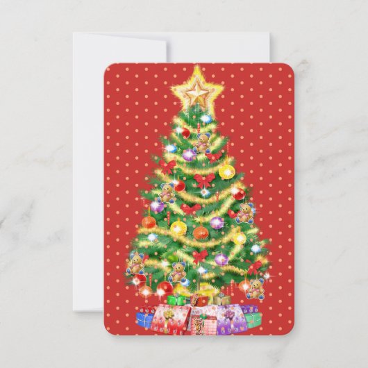 Maßgeschneiderter Weihnachtskartenbaum und Dekorat Dankeskarte (Vorderseite)