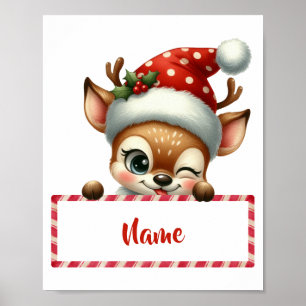 Maßgeschneiderter Weihnachtsmann & Candy Cane Poster