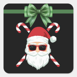 Maßgeschneiderter Weihnachtsmann mit Kreuzkanälen  Quadratischer Aufkleber