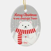 Maßgeschneiderter Weihnachtspolarbär Niedlich unse Keramik Ornament (Hinten)