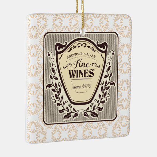 Maßgeschneiderter Weinberg Feinster Wein Weihnacht Keramikornament (Rechts)