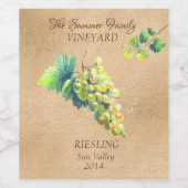 Maßgeschneiderter Weinkeller Vintag Weintrauben Weinetikett (Einzelnes Label)