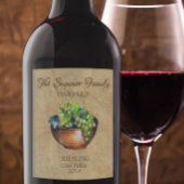 Maßgeschneiderter Weinkeller Vintag Weintrauben Weinetikett