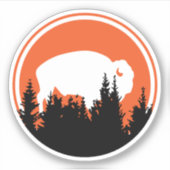 Maßgeschneiderter Weißbüffel-Aufkleber im Freien Aufkleber (Vorderseite)