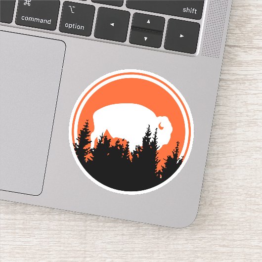 Maßgeschneiderter Weißbüffel-Aufkleber im Freien Aufkleber (Detail)