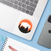 Maßgeschneiderter Weißbüffel-Aufkleber im Freien Aufkleber (Laptop mit iPhone)