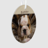 Maßgeschneiderter Welpenhund 2 Foto Holiday Keepak Ornament (Vorderseite)