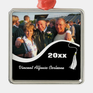 Maßgeschneiderter White Tassel Abschluss Ornament Aus Metall