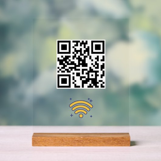 Maßgeschneiderter Wifi Network QR Code Moderner Acrylschild (Neutral)