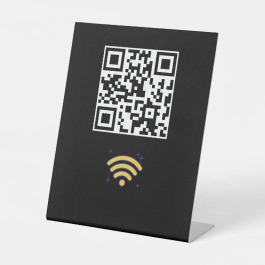Maßgeschneiderter Wifi Network QR Code Moderner Sockelschild (Vorderseite)