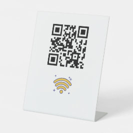 Maßgeschneiderter Wifi Network QR Code Moderner Sockelschild