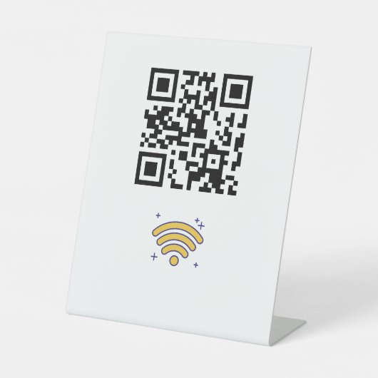 Maßgeschneiderter Wifi Network QR Code Moderner Sockelschild (Vorderseite)