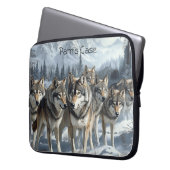 Maßgeschneiderter Wolf Pack Notebook-Sieb Laptopschutzhülle (Vorderseite Links)