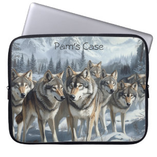 Maßgeschneiderter Wolf Pack Notebook-Sieb Laptopschutzhülle