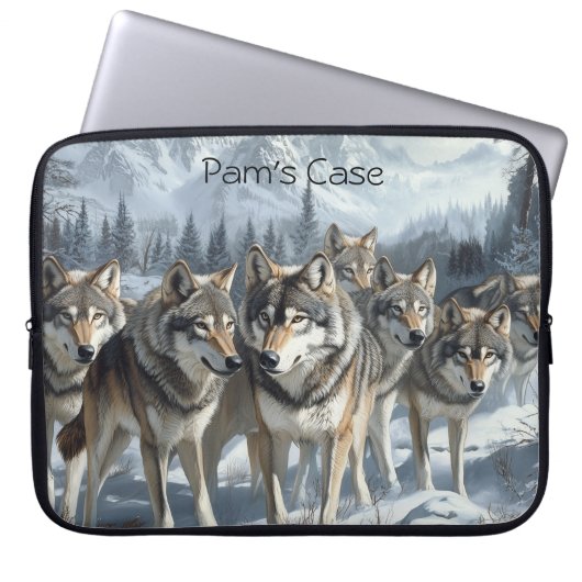 Maßgeschneiderter Wolf Pack Notebook-Sieb Laptopschutzhülle (Vorderseite)