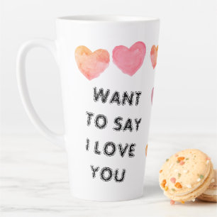 Maßgeschneiderter WOLL, um "I LIEBE YOU" Valentine Milchtasse