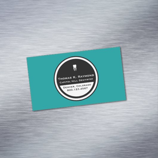 Maßgeschneiderter Zahnarztzirkel Magnetische Visitenkarte (Beispiel)