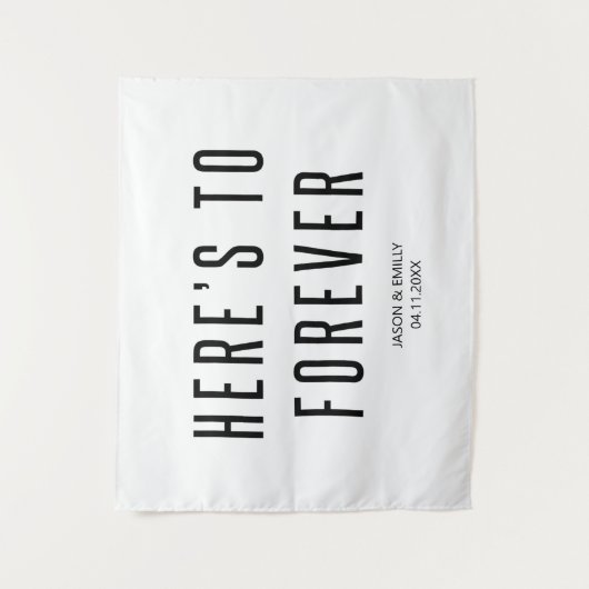 Maßgeschneiderter zeitgenössischer Hochzeitshinter Wandteppich (Vorderseite)