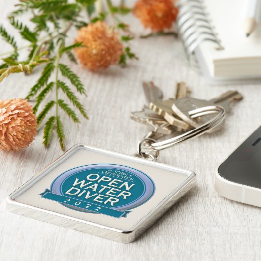 Maßgeschneiderter zertifizierter Open Water Diver Schlüsselanhänger (Seite)