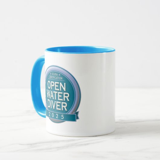 Maßgeschneiderter zertifizierter Open Water Diver Tasse (Vorderseite Links)