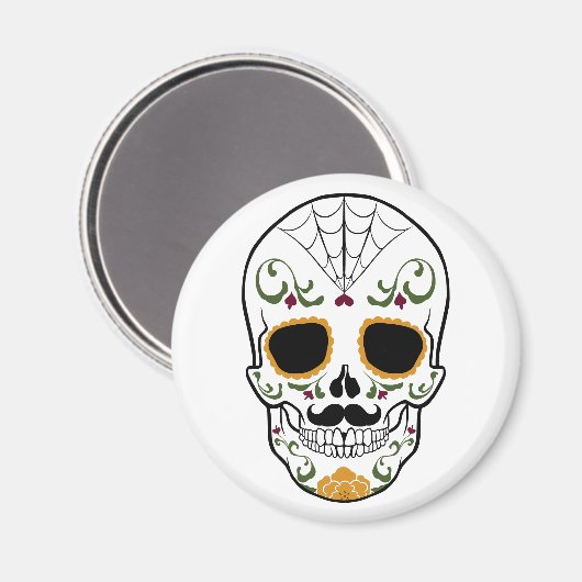 Maßgeschneiderter Zuckerschädel Magnet (Vorderseite/Rückseite)