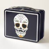 Maßgeschneiderter Zuckerschädel Metall Brotdose (Vorderseite)