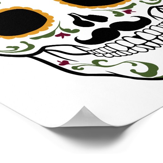 Maßgeschneiderter Zuckerschädel Poster (Ecke)